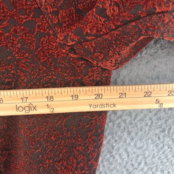 Christopher & Banks Blazer Womens Large Rust Brown Tapestry Weave Zip Up Career - Picture 8 of 10